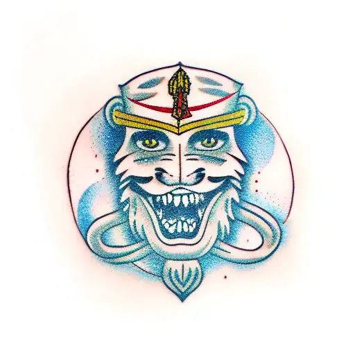 Leo with jagannath  tattoo design idea