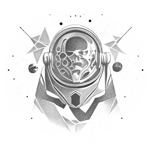  space gemini tattoo design idea