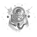  space gemini tattoo design idea