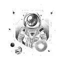  space gemini tattoo design idea