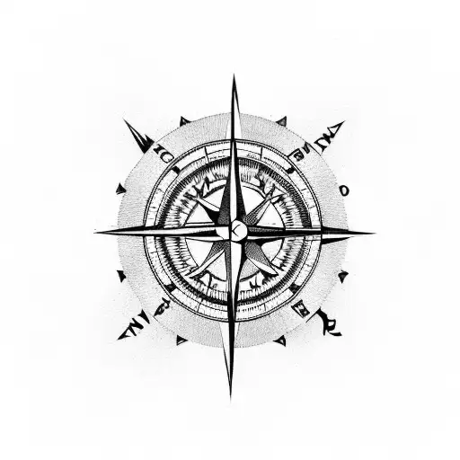 compass with four elements based on Nordic assignment tattoo design idea
