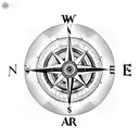 compass with earth, air, wind, fire symbols tattoo design idea
