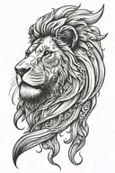 Lion face tattoo design idea