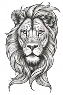 Lion face tattoo design idea