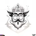 A bearded wizard with a third eye coming out of a portal  tattoo design idea