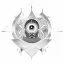A bearded wizard with a third eye coming out of a portal  tattoo design idea