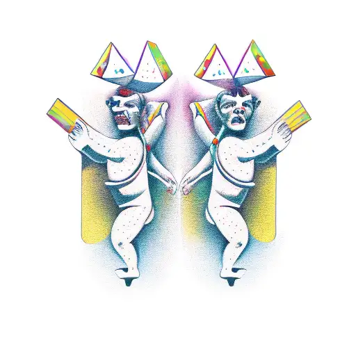 weird gemini tattoo design idea