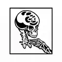 Skeleton praying  tattoo design idea