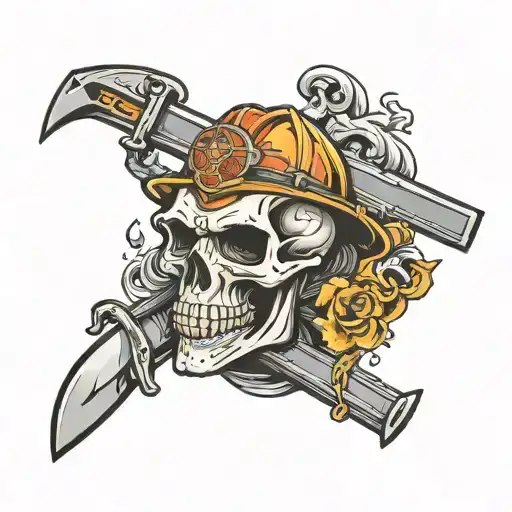 Skull,Firefighter, welder,grim reaper tattoo design idea