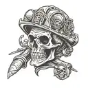 Skull,Firefighter, welder,grim reaper tattoo design idea