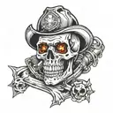 Skull,Firefighter, welder,grim reaper tattoo design idea