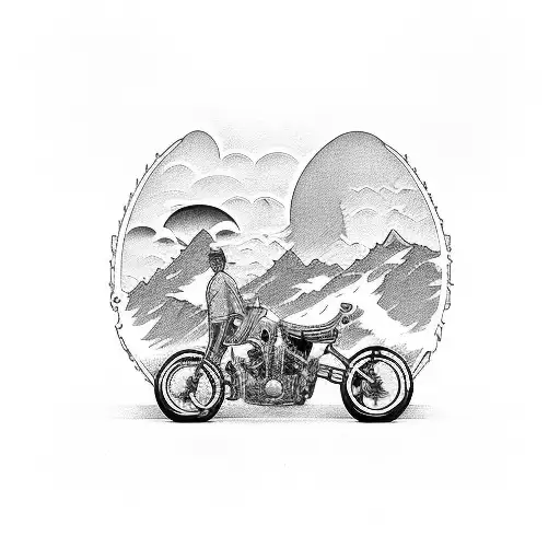 lowrider bike with homie tattoo design idea