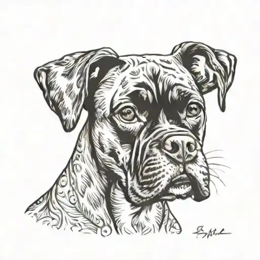 brindle boxer dog tattoo design idea
