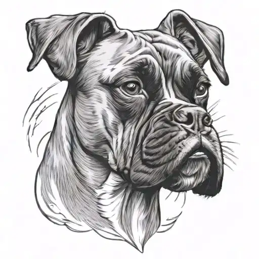 boxer dog tattoo design idea
