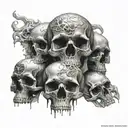ghostly skulls tattoo design idea