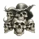 ghostly skulls tattoo design idea