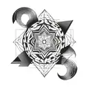  implied struggle on the left side, rays of light on the right side and a semi colon connecting the two events tattoo design idea