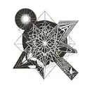  implied struggle on the left side, rays of light on the right side and a semi colon connecting the two events tattoo design idea