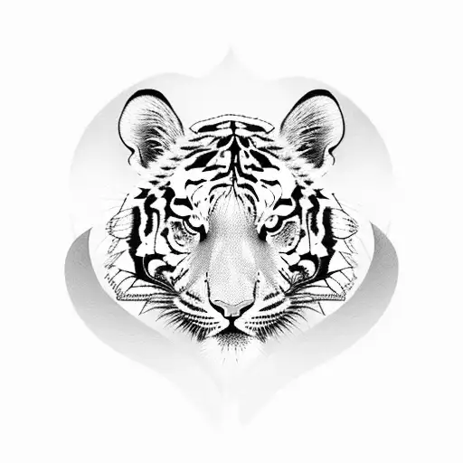 tiger, lotus flower, Hamsa, eye, flowers  tattoo design idea