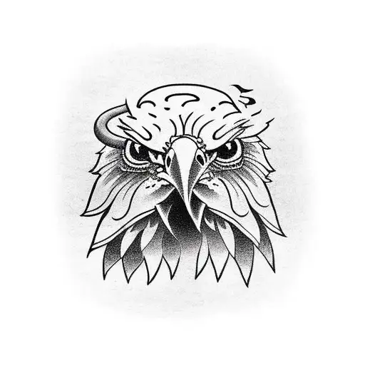 traditional eagle holding snake tattoo design idea