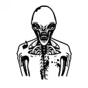 alien zombie tattoo design idea