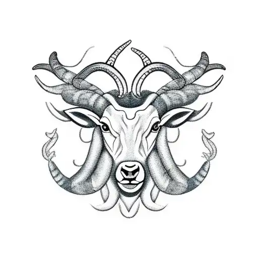hybrid animal consisting of taurus the bull, capricorn the goat, and cancer the crab tattoo design idea