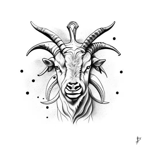 hybrid animal consisting of taurus the bull, capricorn the goat, and cancer the crab tattoo design idea