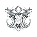 hybrid animal consisting of taurus the bull, capricorn the goat, and cancer the crab tattoo design idea