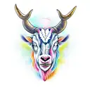 hybrid animal consisting of taurus the bull, capricorn the goat, and cancer the crab tattoo design idea