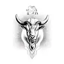 hybrid animal consisting of taurus the bull, capricorn the goat, and cancer the crab tattoo design idea