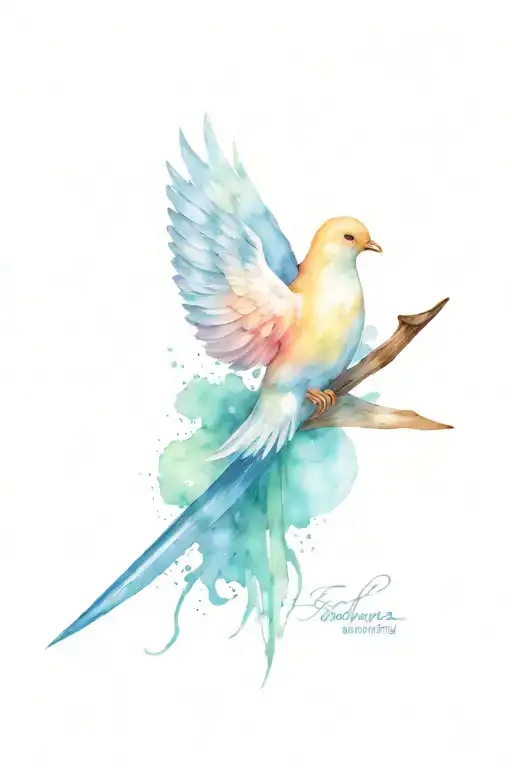 Sword of the Spirit dove tattoo design idea