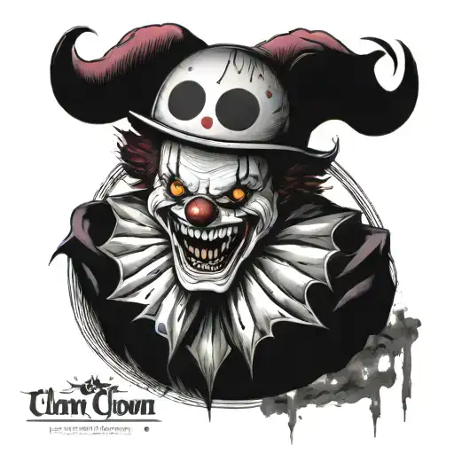 dark clown circus  tattoo design idea