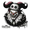 dark clown circus  tattoo design idea