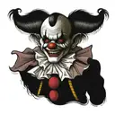 dark clown circus  tattoo design idea