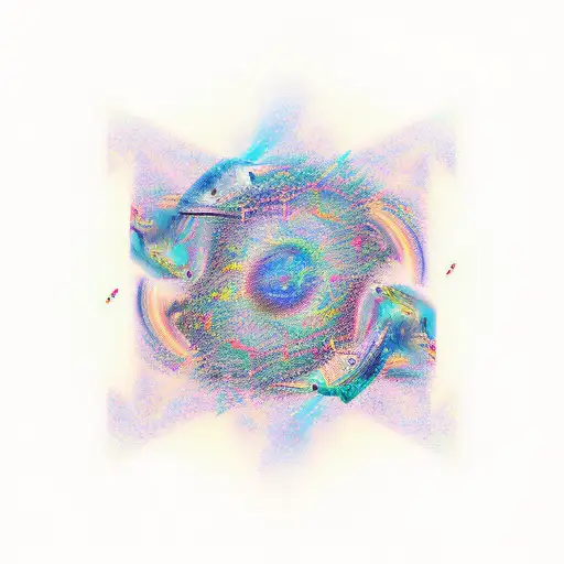 An abstract interpretation of freedom and exploration in a cosmic landscape tattoo design idea