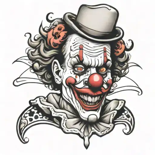 clown with a busted lip  tattoo design idea
