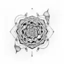 Create a tattoo inspired by the Fibonacci sequence using dotwork tattoo design idea