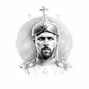 Christian crusade soldier with the words here I am send me  tattoo design idea