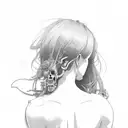 standing in front of dead girl tattoo design idea