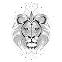Lion on fire tattoo design idea
