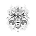 Lion on fire tattoo design idea