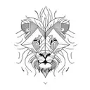 Lion on fire tattoo design idea