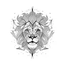 Lion on fire tattoo design idea