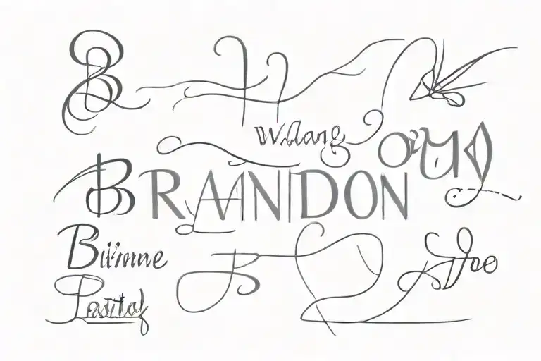 the name Brandon in different fonts tattoo tattoo design idea