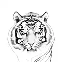 Tiger from the side, in the norwegian fjords tattoo design idea