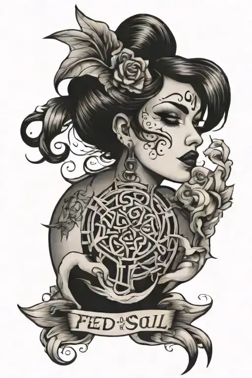 "feed the soul starve the ego" tattoo design idea