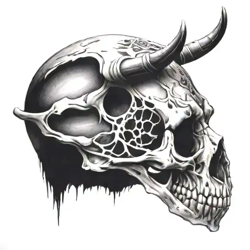 animal skull tattoo design idea