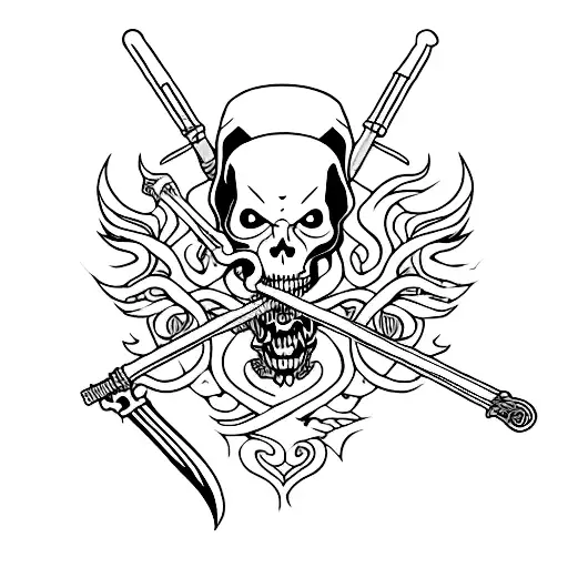 grim reaper with scythe tattoo design idea