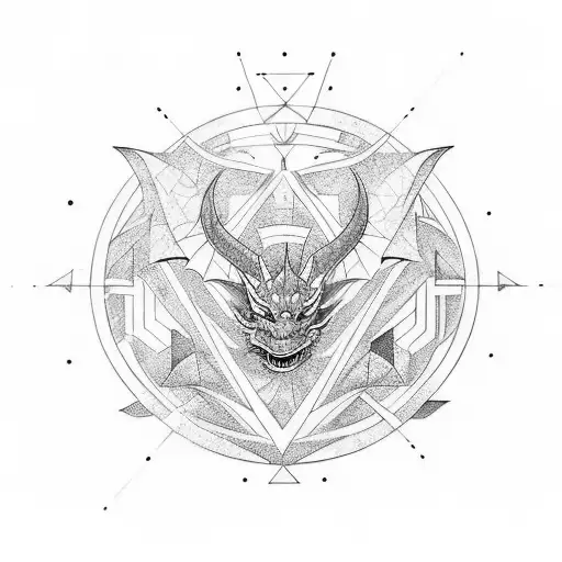 Dragon con linas tribales azules  tattoo design idea