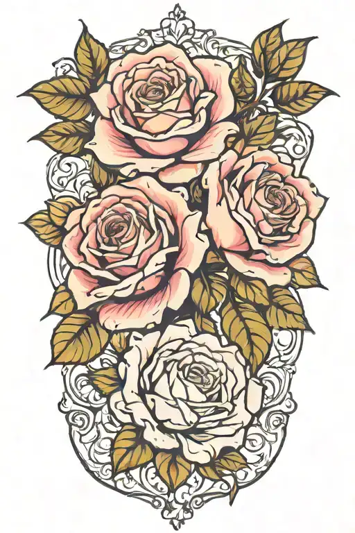 dying roses tattoo design idea